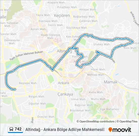 742 Bus Line Map