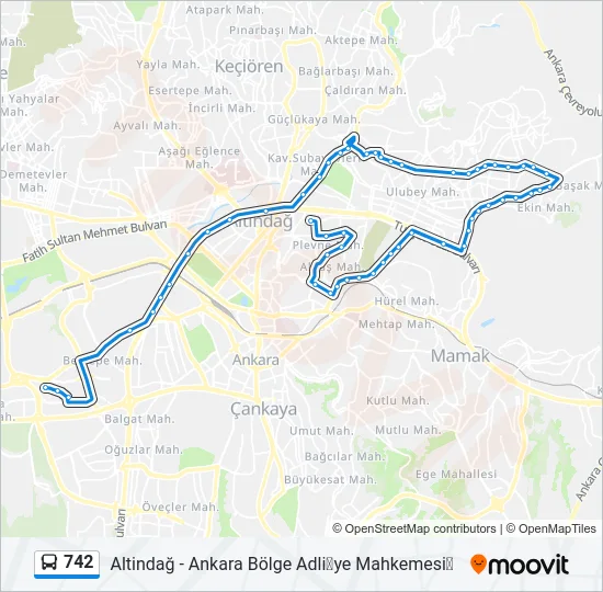742 Bus Line Map
