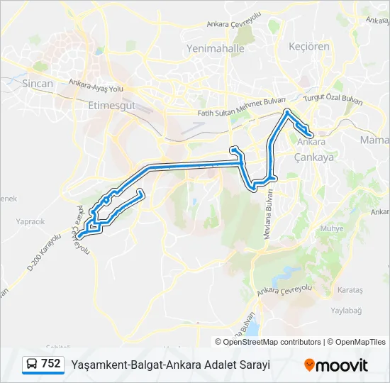 752 Bus Line Map