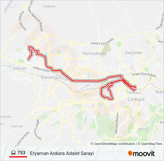 753 Bus Line Map
