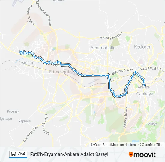 754 Bus Line Map