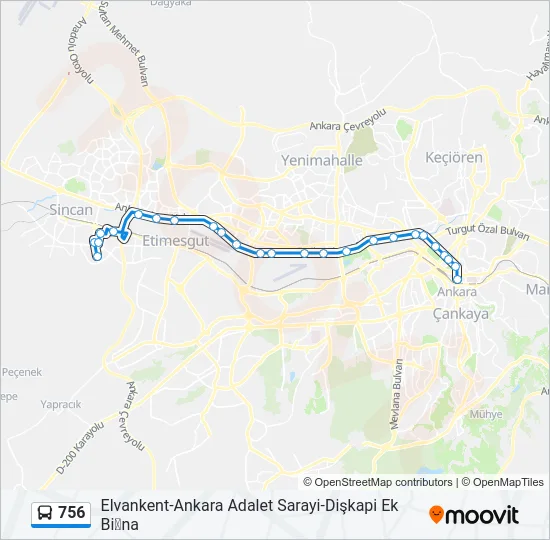 756 Bus Line Map