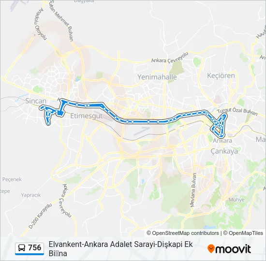 756 Bus Line Map