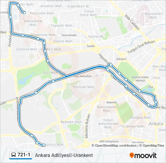 721-1 Bus Line Map
