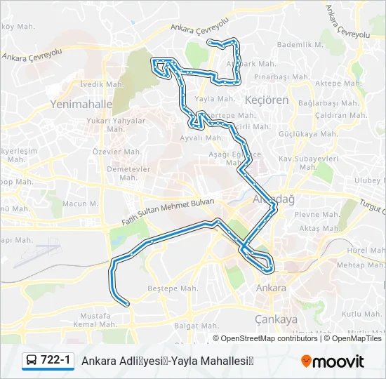 722-1 Bus Line Map