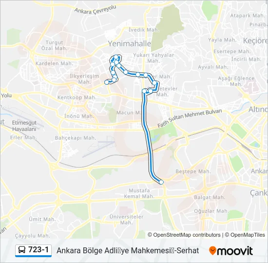 723-1 Bus Line Map