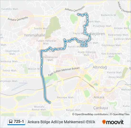725-1 Bus Line Map