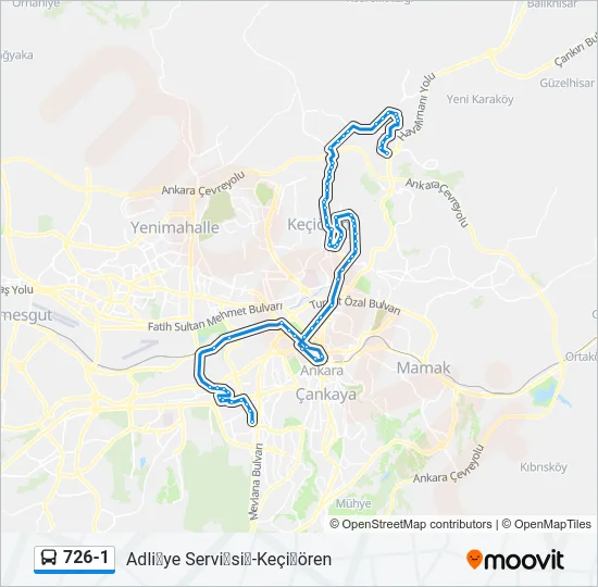 726-1 Bus Line Map