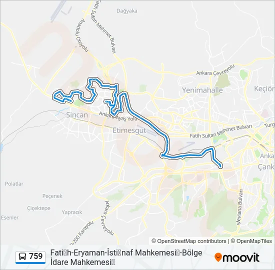 759 Bus Line Map