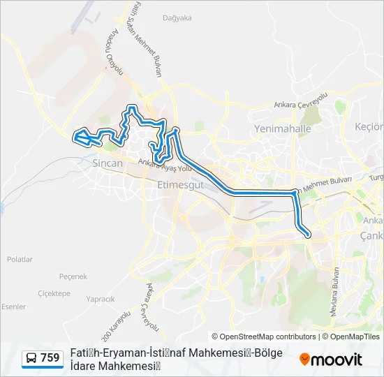 759 Bus Line Map