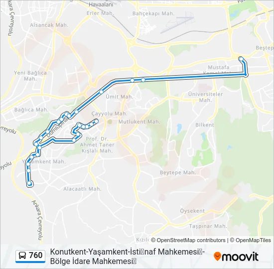 760 Bus Line Map