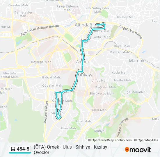 454-5 Bus Line Map