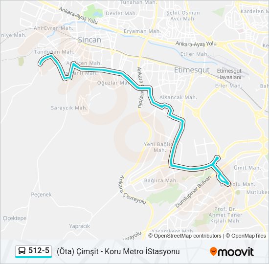 512-5 Bus Line Map