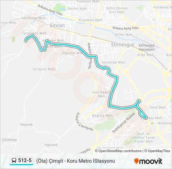 512-5 Bus Line Map