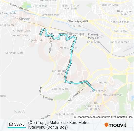 537-5 Bus Line Map