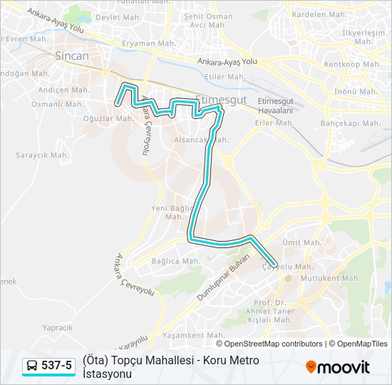 537-5 Bus Line Map