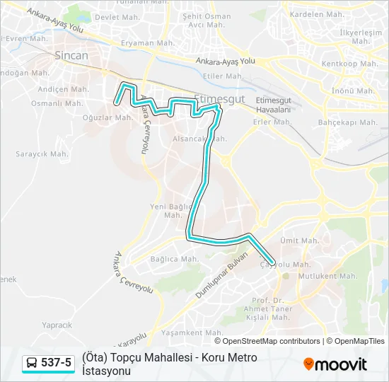 537-5 Bus Line Map