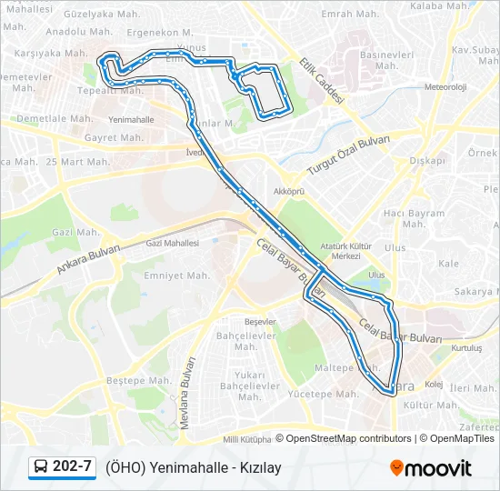 202-7 Bus Line Map