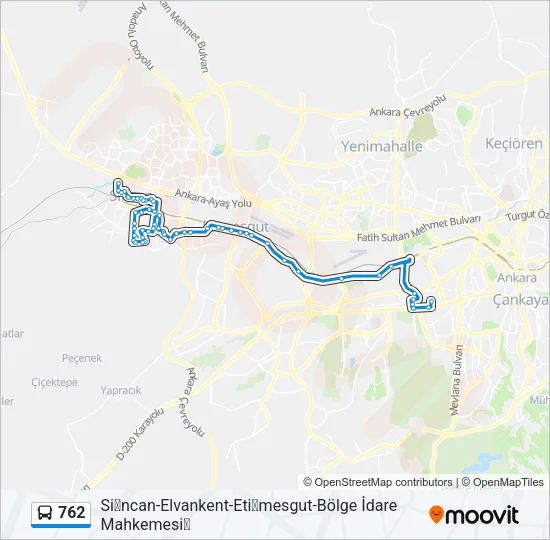 762 Bus Line Map