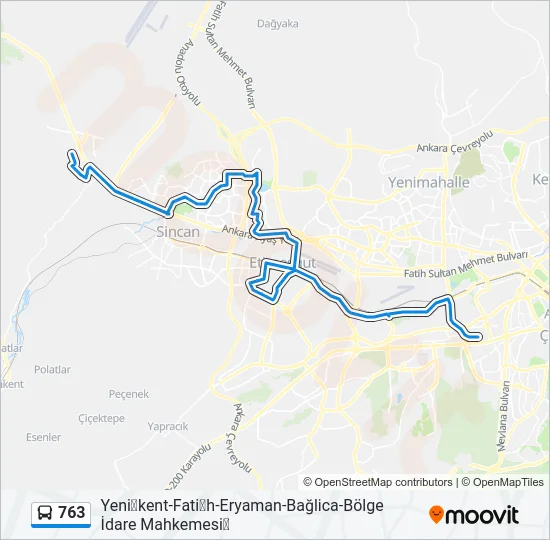 763 Bus Line Map