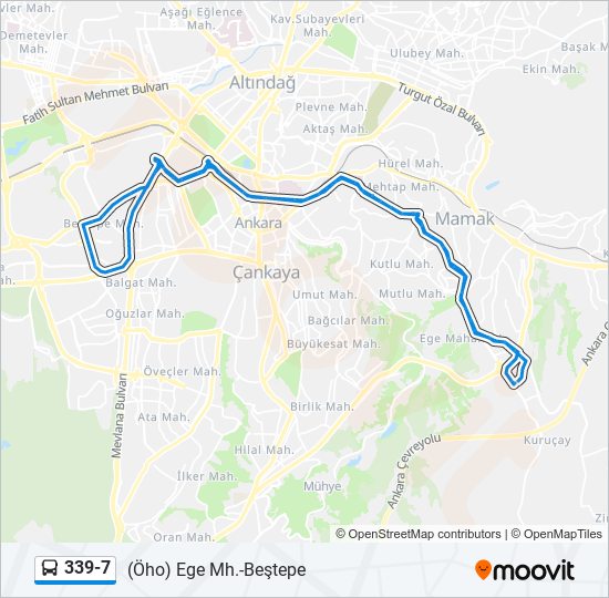 339-7 otobüs Hattı Haritası