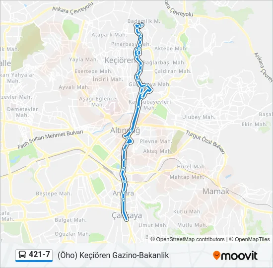 421-7 Bus Line Map