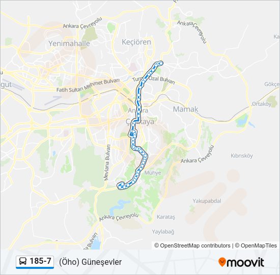 185-7 Bus Line Map