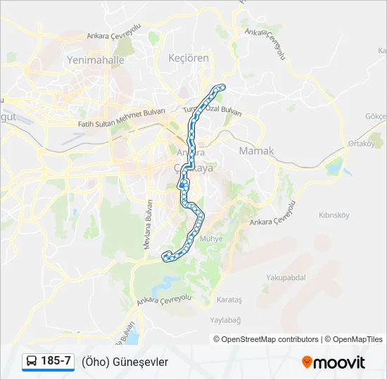 185-7 Bus Line Map