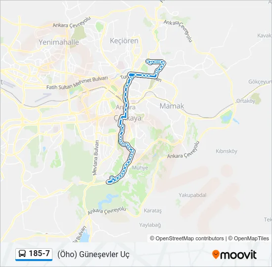 185-7 Bus Line Map