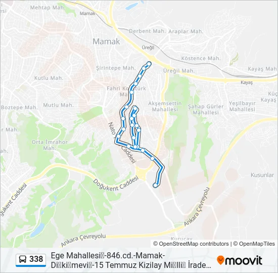 338 Bus Line Map
