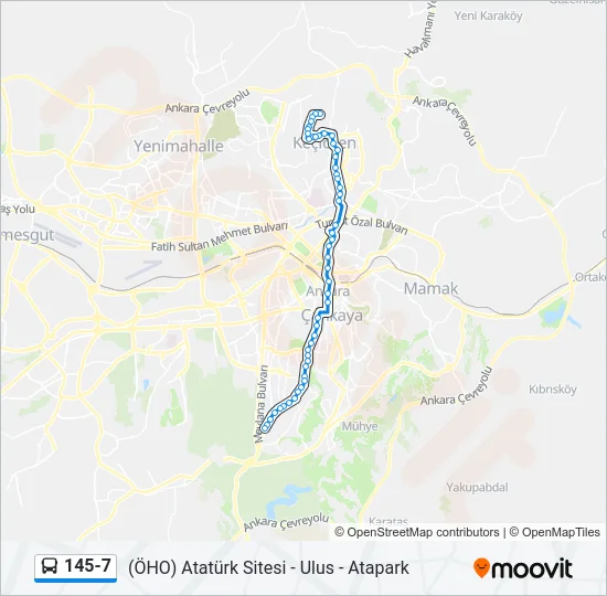 145-7 Bus Line Map