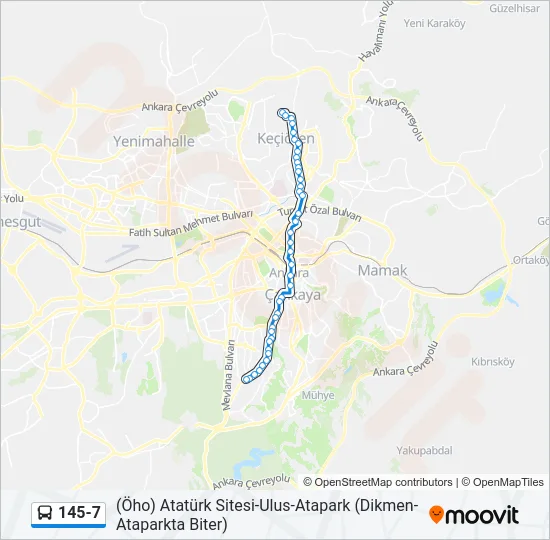 145-7 Bus Line Map