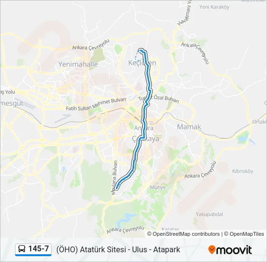 145-7 Bus Line Map