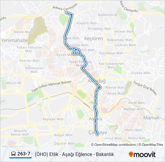 263-7 Bus Line Map