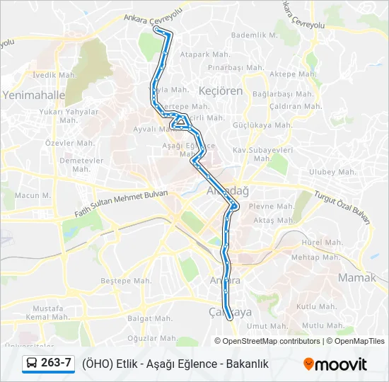 263-7 Bus Line Map
