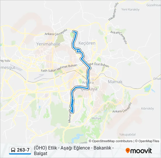 263-7 Bus Line Map
