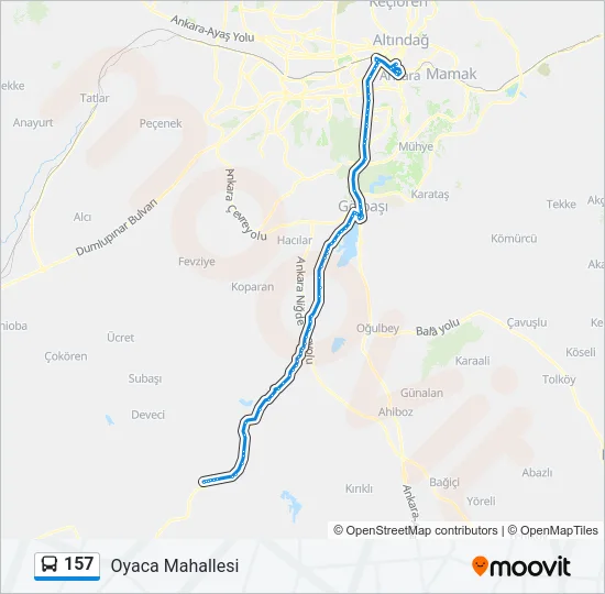 157 Bus Line Map
