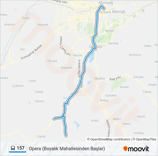 157 Bus Line Map