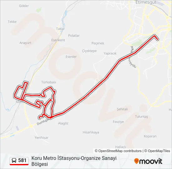 581 Bus Line Map