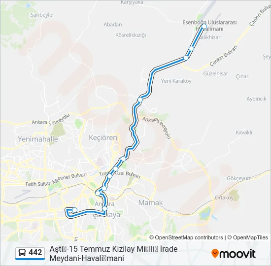 442 Bus Line Map