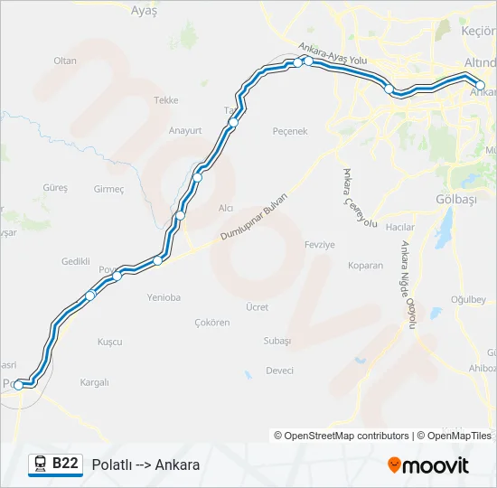 B22 Train Line Map