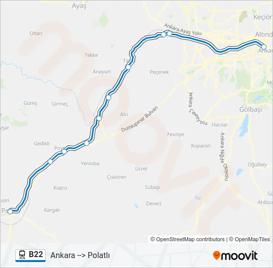 B22 Train Line Map