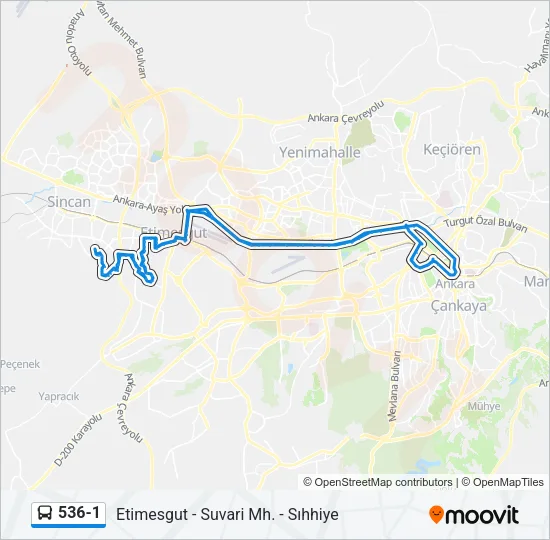 536-1 Bus Line Map