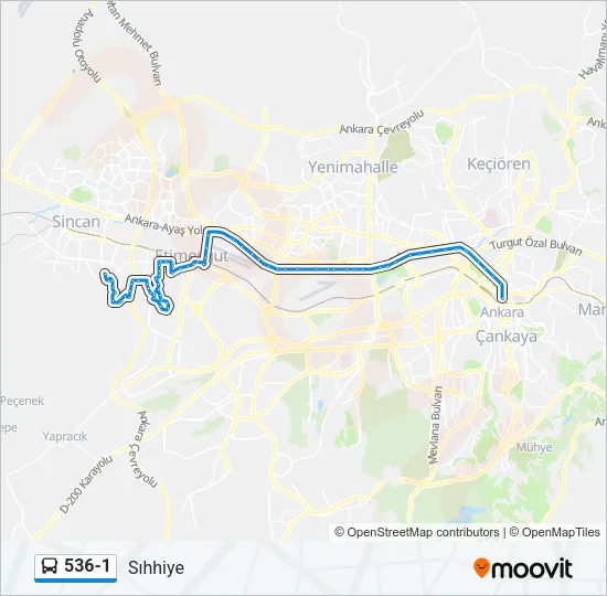 536-1 Bus Line Map