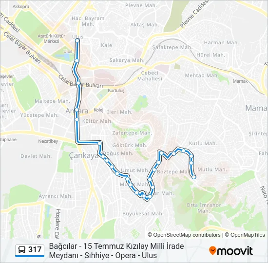 317 Bus Line Map