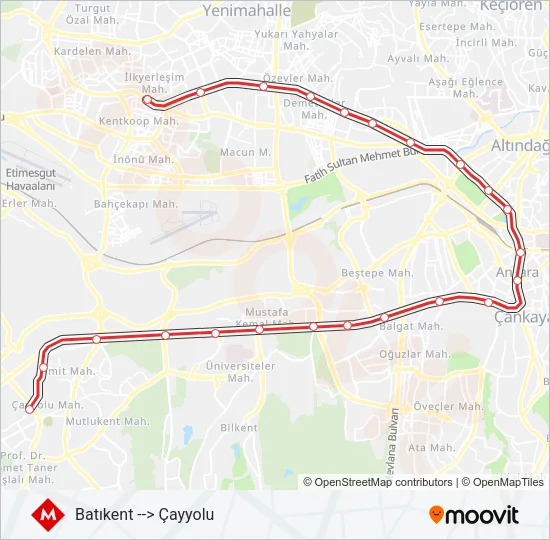 M1-M2-M3 Subway Line Map