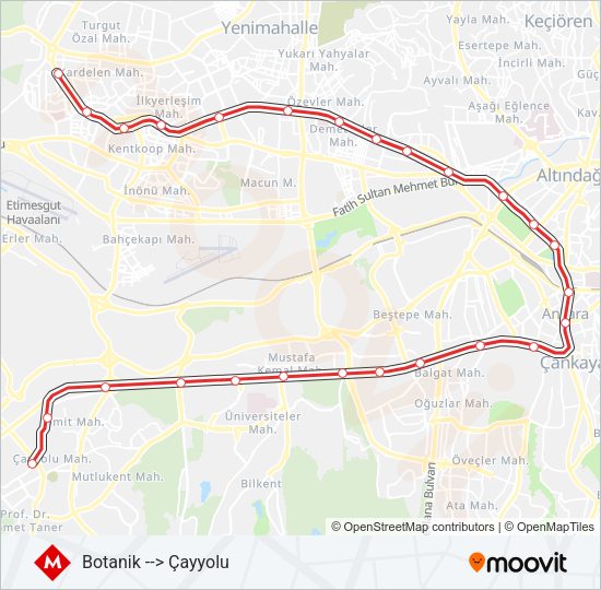 M1-M2-M3 Subway Line Map