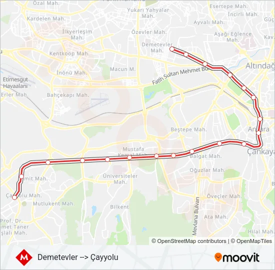 M1-M2-M3 Subway Line Map