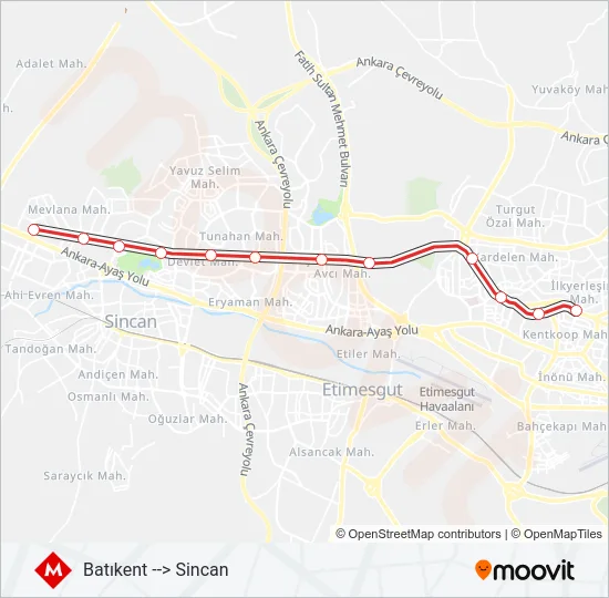 M1-M2-M3 Subway Line Map