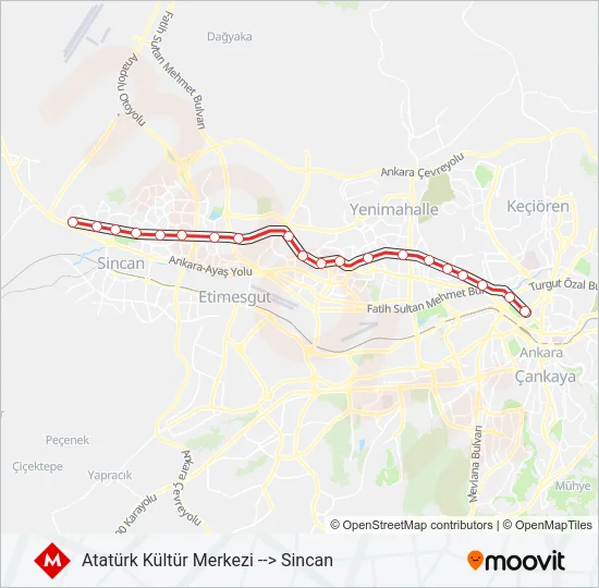 M1-M2-M3 Subway Line Map